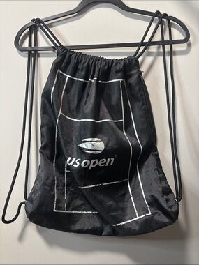 US Open TENNIS Black Drawstring Backpack 2025